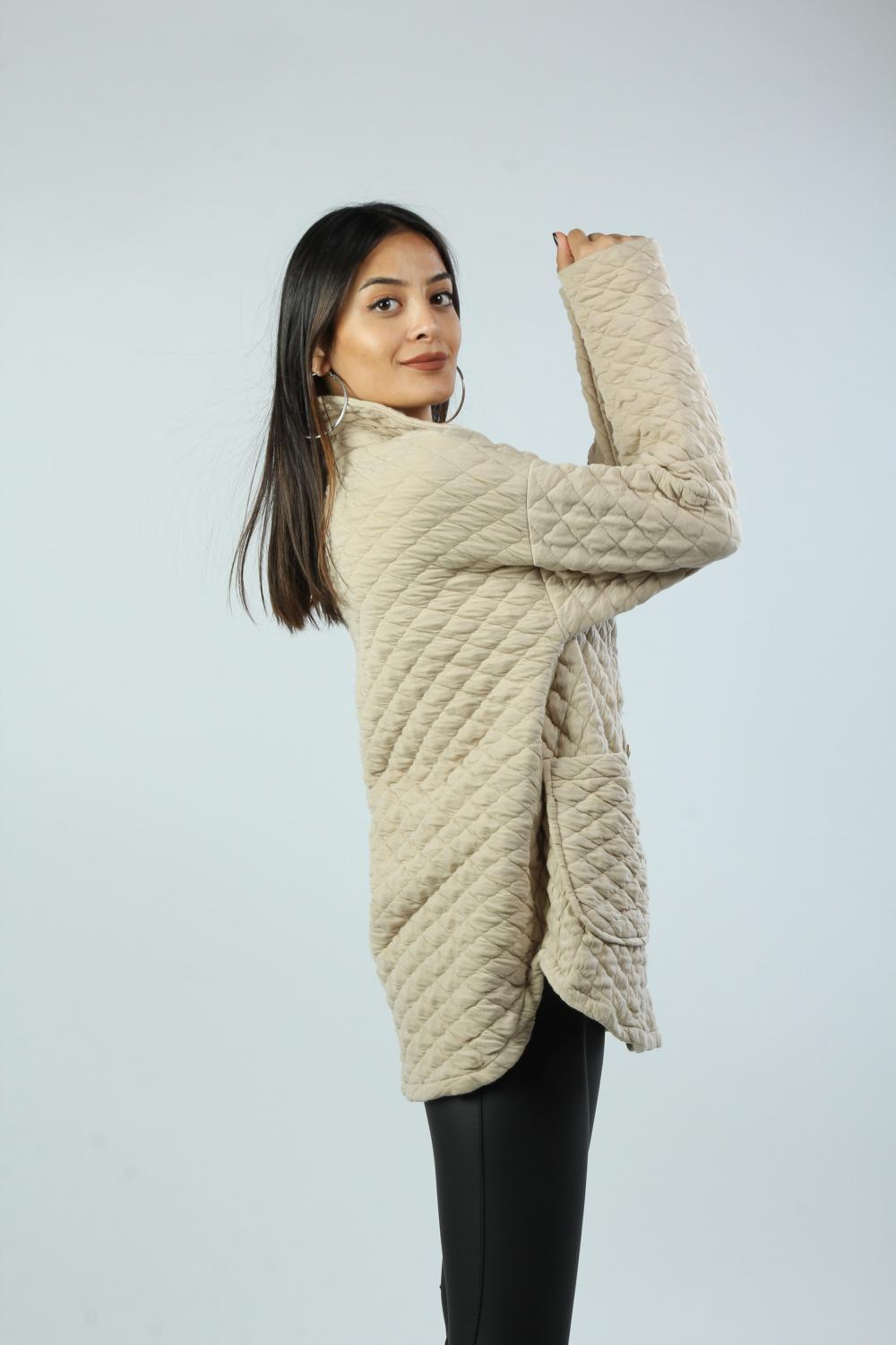 Kapitone Ceket - Taş