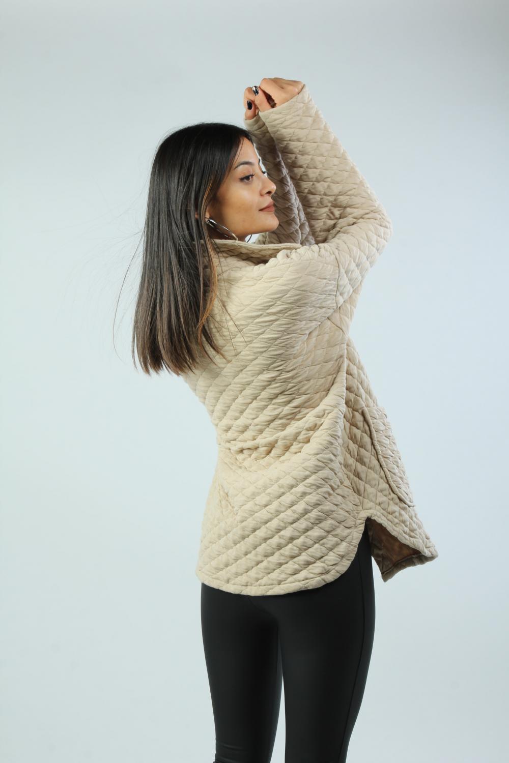 Kapitone Ceket - Taş